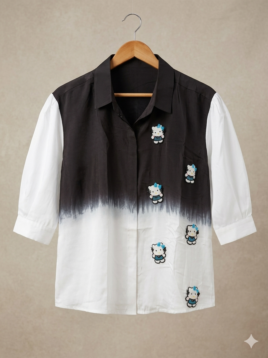 Kitty Crepe Shirt