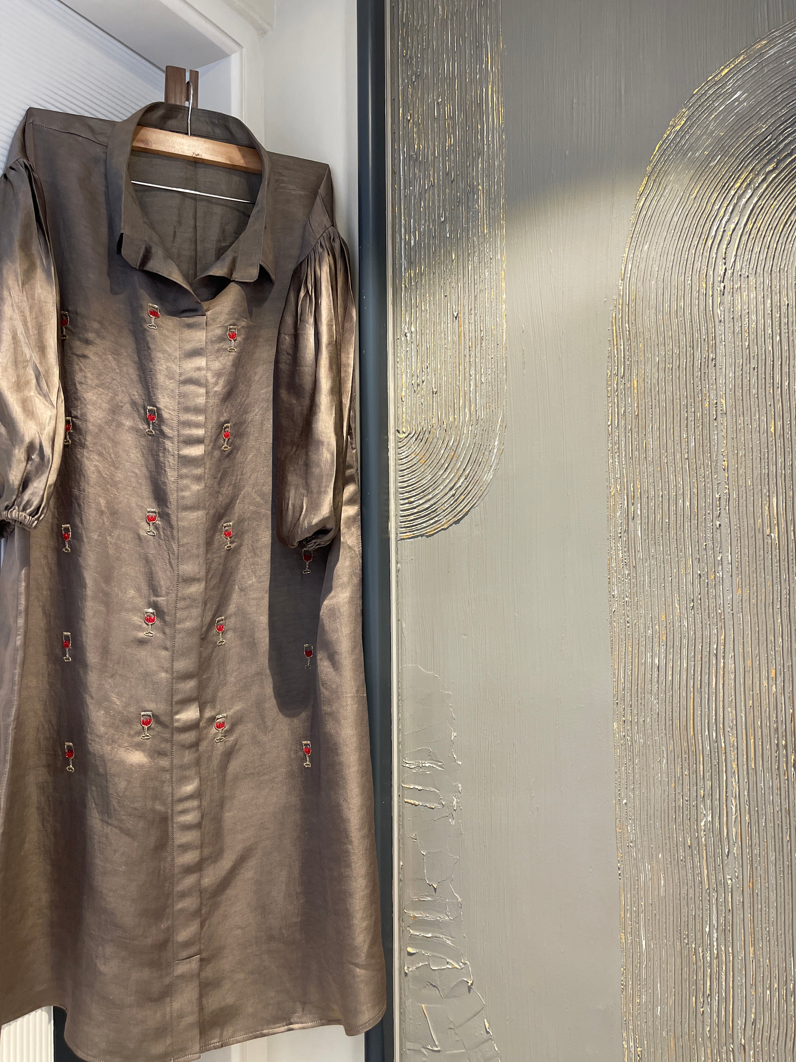 Wine Glass Shirt Dress