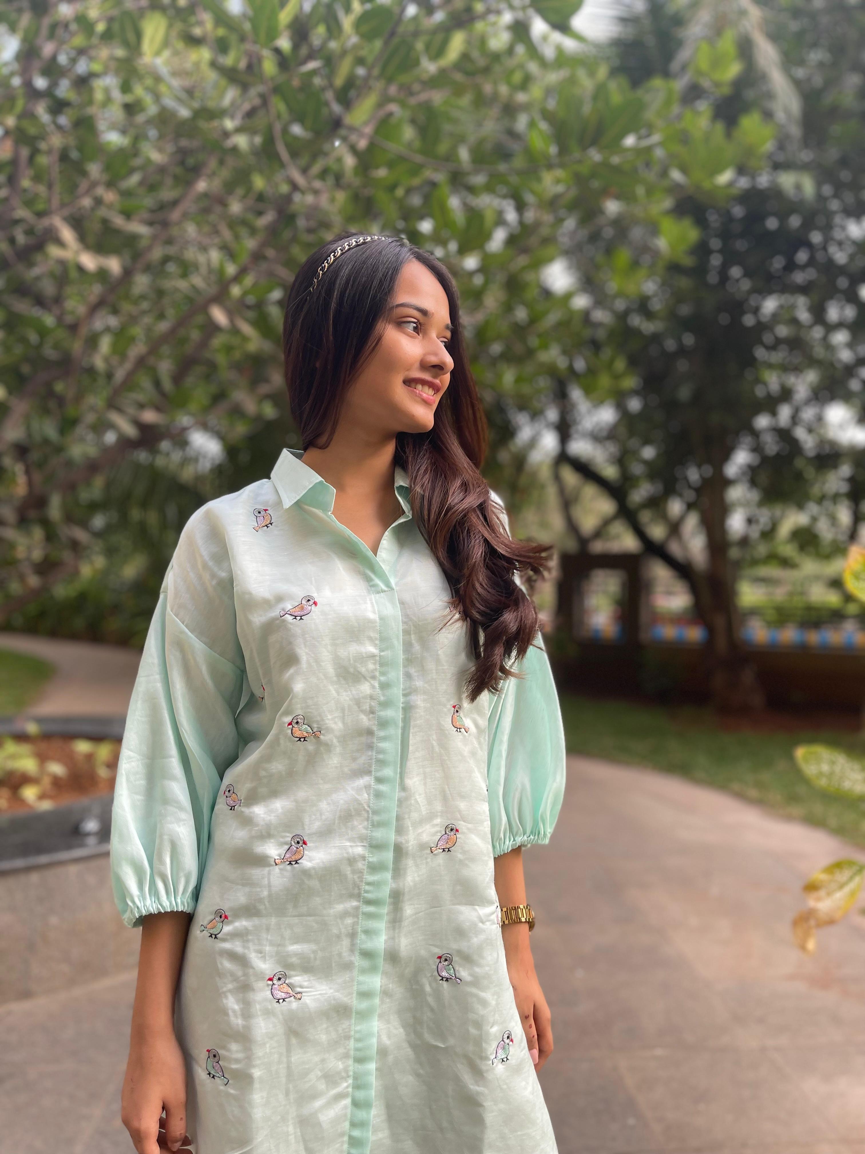 Bird Shirt Dress