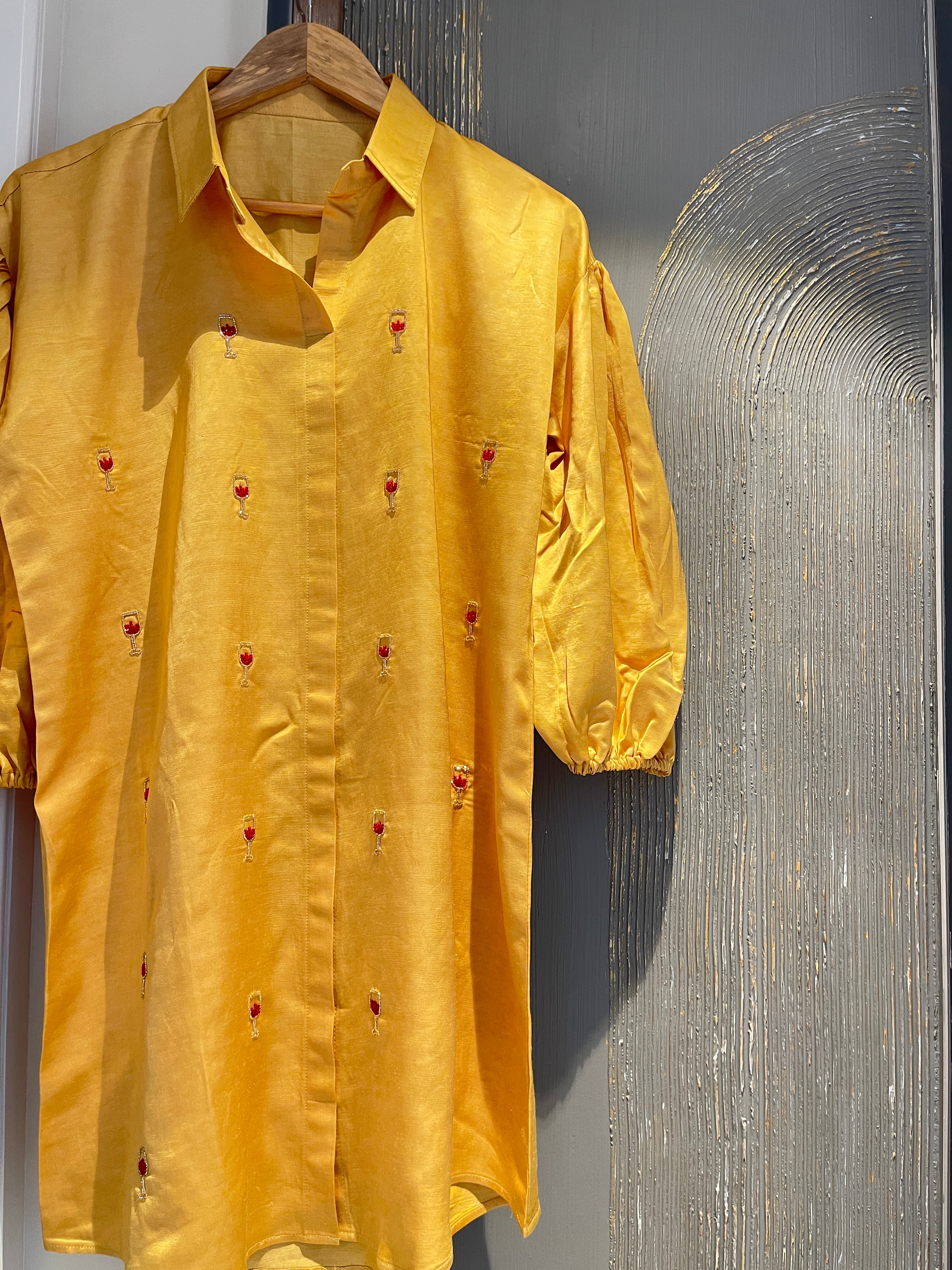 Wine Glass Shirt Dress