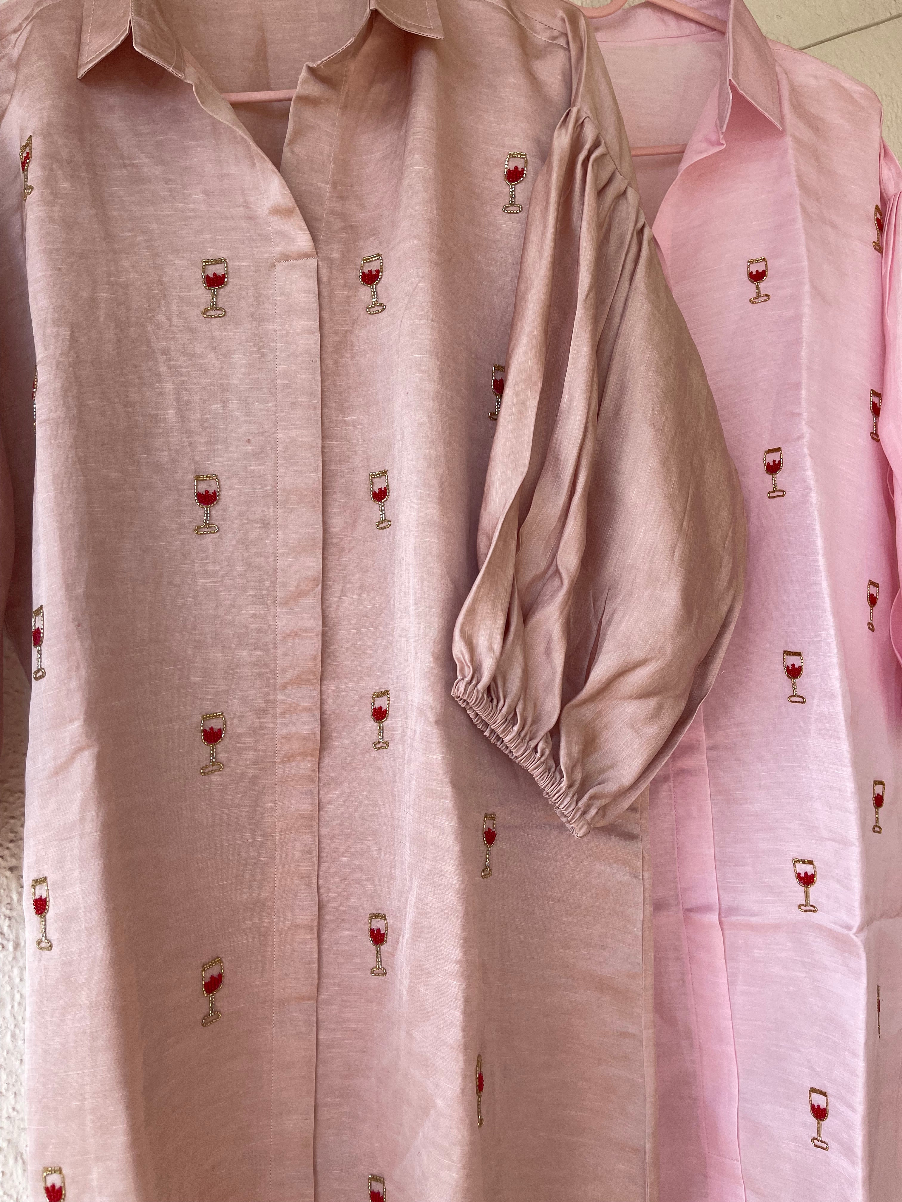 Wine Glass Shirt Dress
