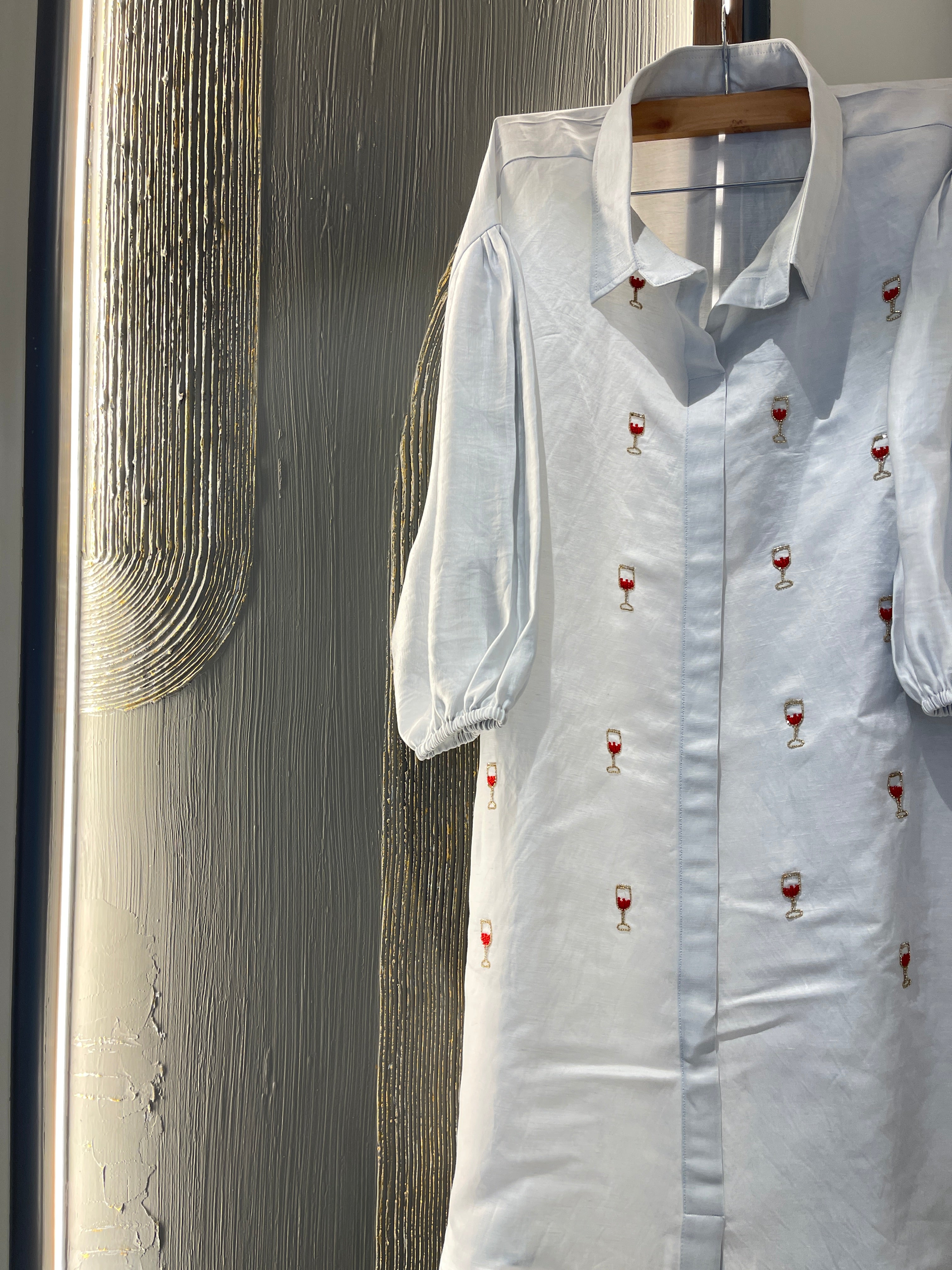 Wine Glass Shirt Dress