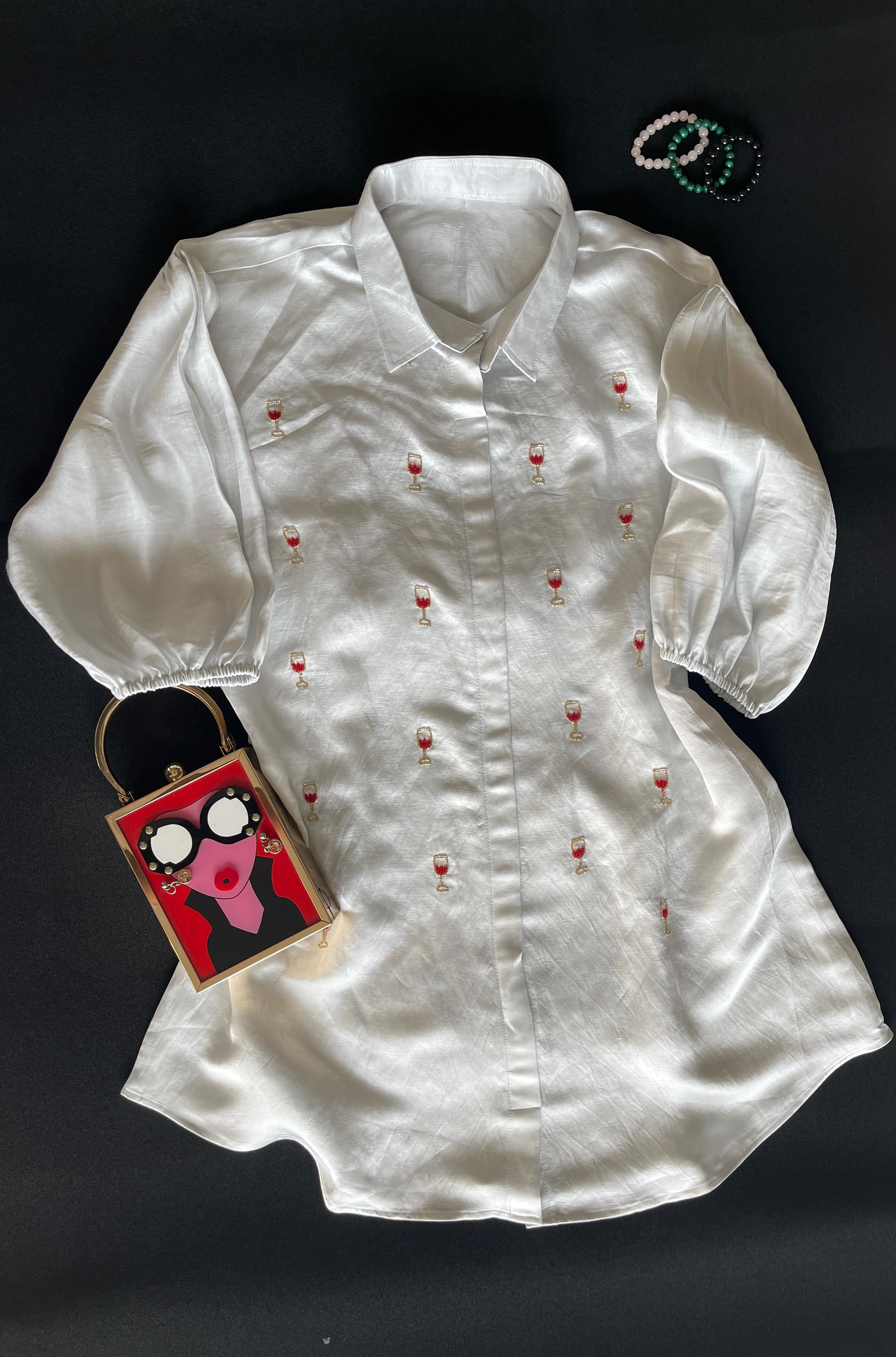 Wine Glass Shirt Dress